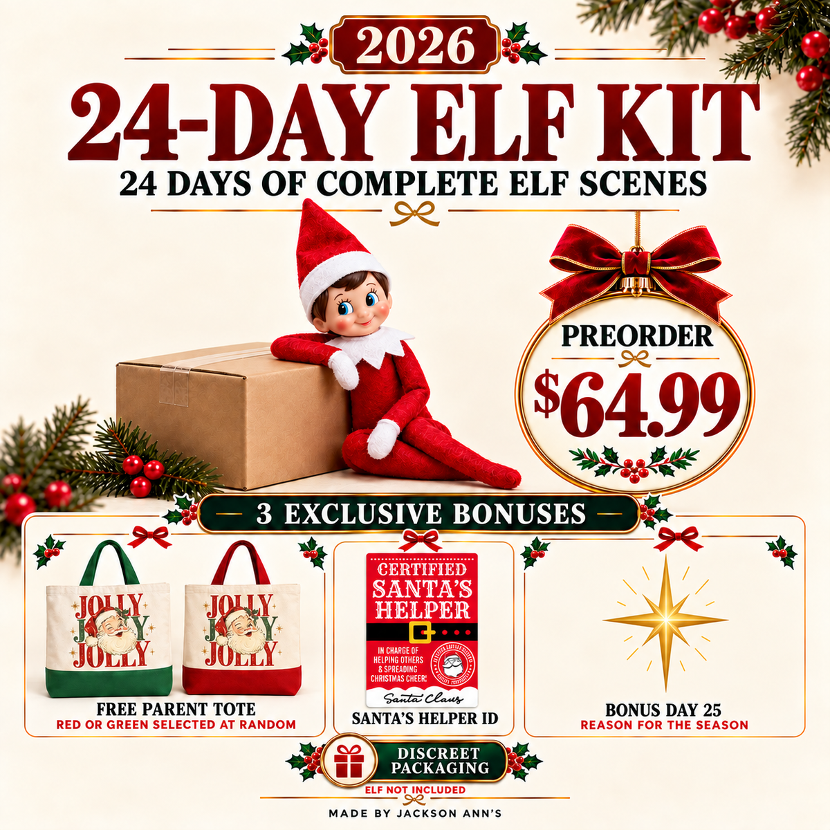 24 Day Elf on the Shelf (EOTS) Kit