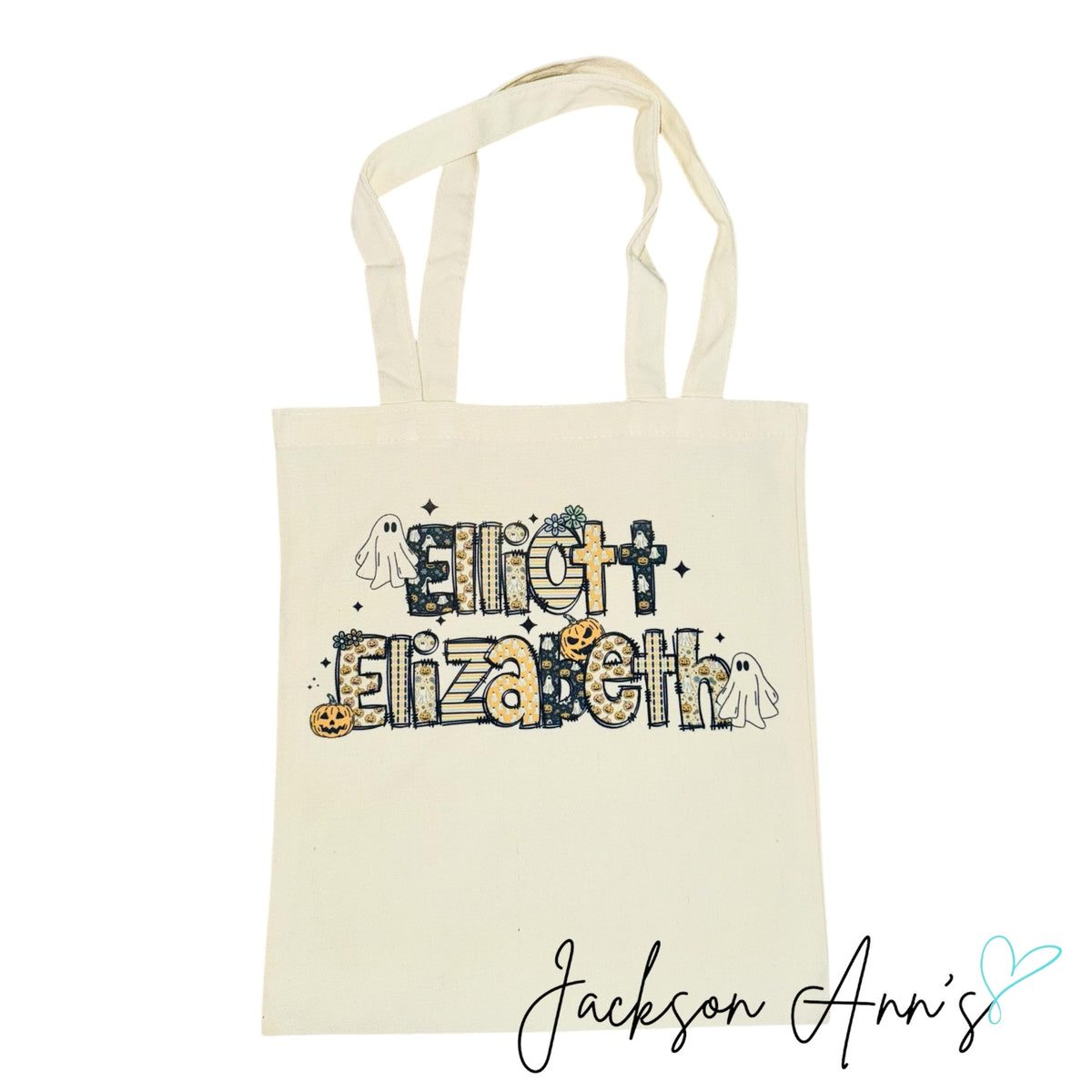 Personalized Halloween Trick-or-Treat Tote Bag - Orange