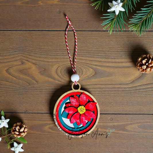 Poinsettia Christmas Ornament