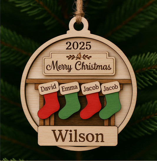 Personalized Family Stocking Ornament | 2026