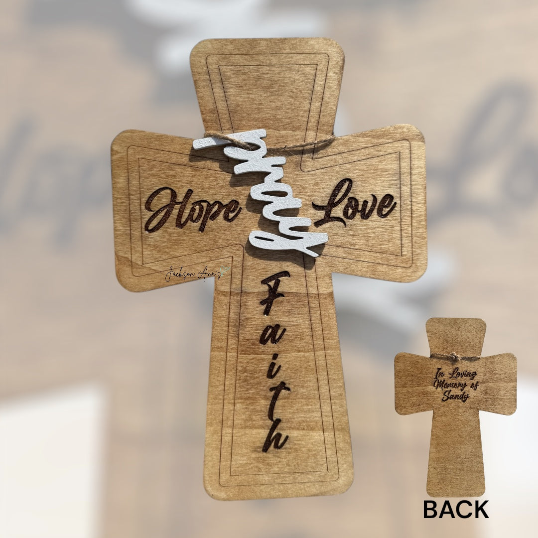 Hope, Love, Faith & Pray Cross