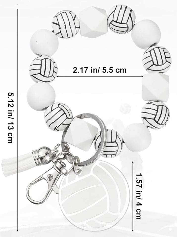 DISCONTINUED - Volleyball Wooden Wristlet Keychain - NO PERSONALIZATION!!!!